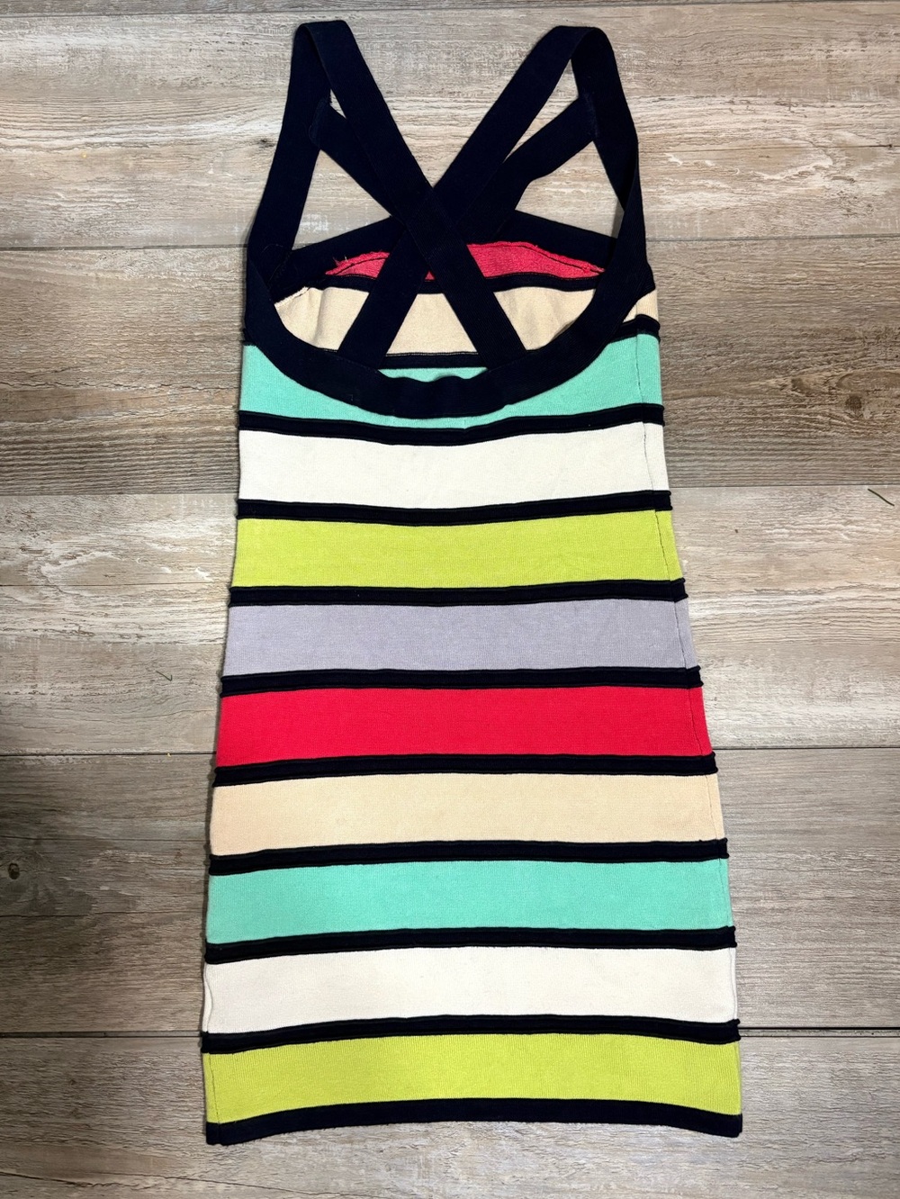 WOW Couture Bandage Bodycon Dress Colorblock Stripe Mini Herve Leger Style - Picture 7 of 8